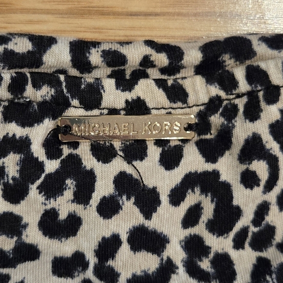 NWOT Michael Kors Leopard Print Cold Shoulder Top - Picture 6 of 6
